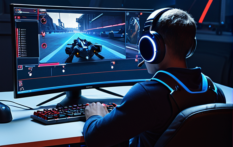 **A Valorant player intensely focused, illuminated by the screen, with professional gaming peripherals (mouse, keyboard, headset). The background shows the Valorant training mode with target bots highlighted. Emphasize concentration and the importance of the right equipment.**