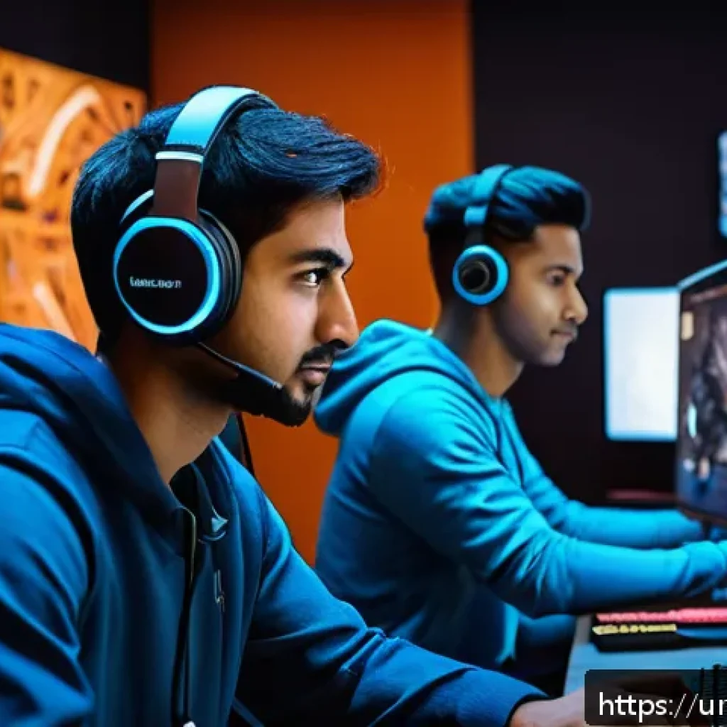 발로란트 팀 결성 방법 - A diverse team of esports players in a modern gaming room, each wearing comfortable casual clothing ...