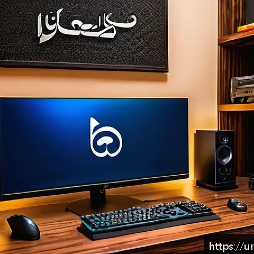 발로란트 클립 만들기 팁 - A modern gaming setup in a cozy, culturally rich Pakistani room featuring traditional wooden shelves...