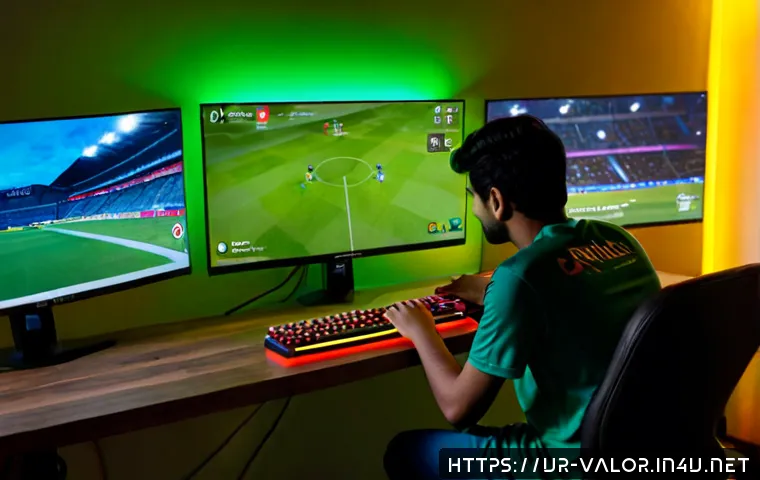 발로란트 공식 플랫폼의 변화 - Photorealistic young Pakistani esports player at a clean home gaming desk in Lahore, studying a rede...