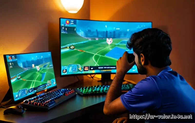 발로란트 신규 업데이트 정보 - Photorealistic young Pakistani esports fan at a neat home gaming desk in Lahore, viewing a colorful ...